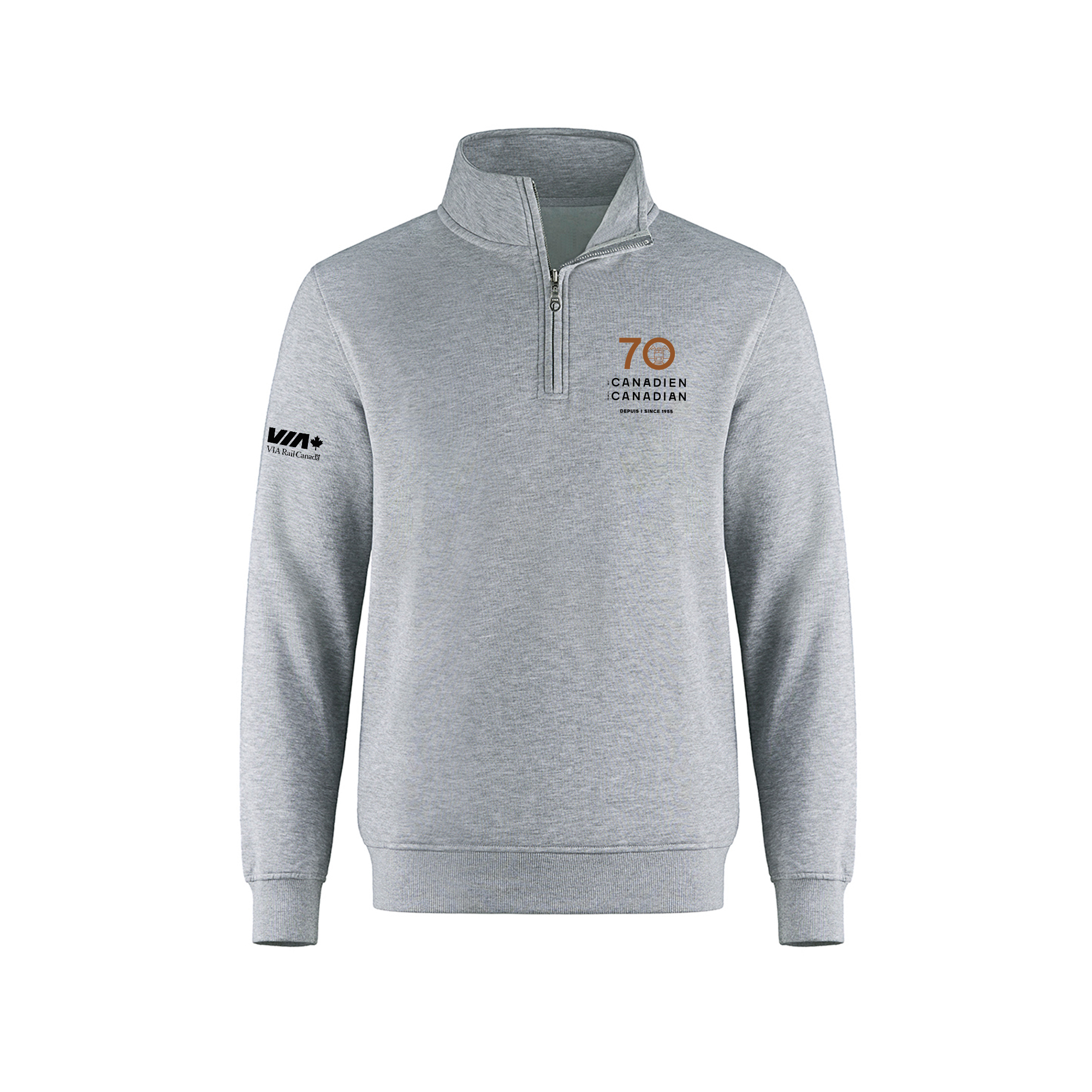 Sweat-shirt zippé quart de tour pour adulte