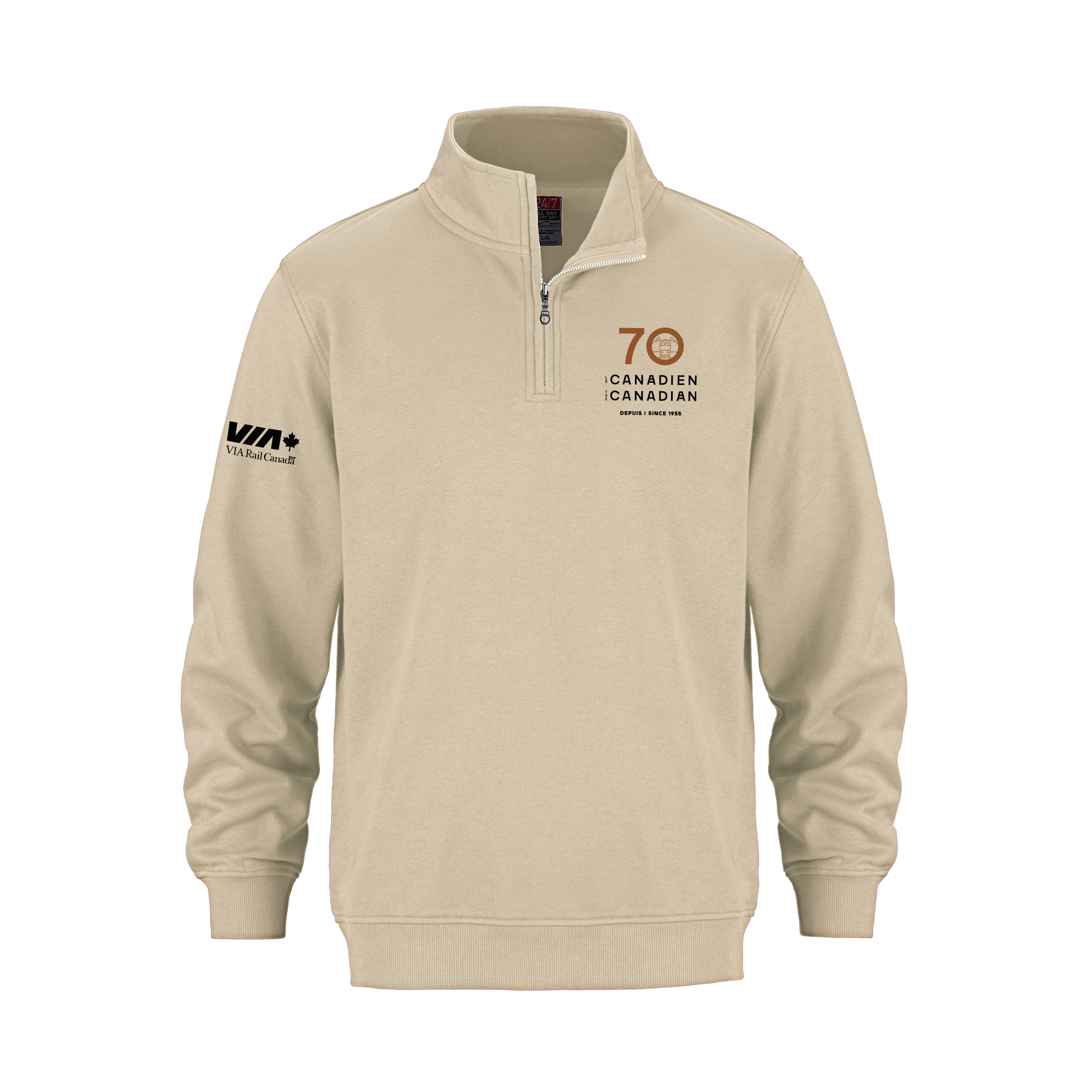 Sweat-shirt zippé quart de tour pour adulte