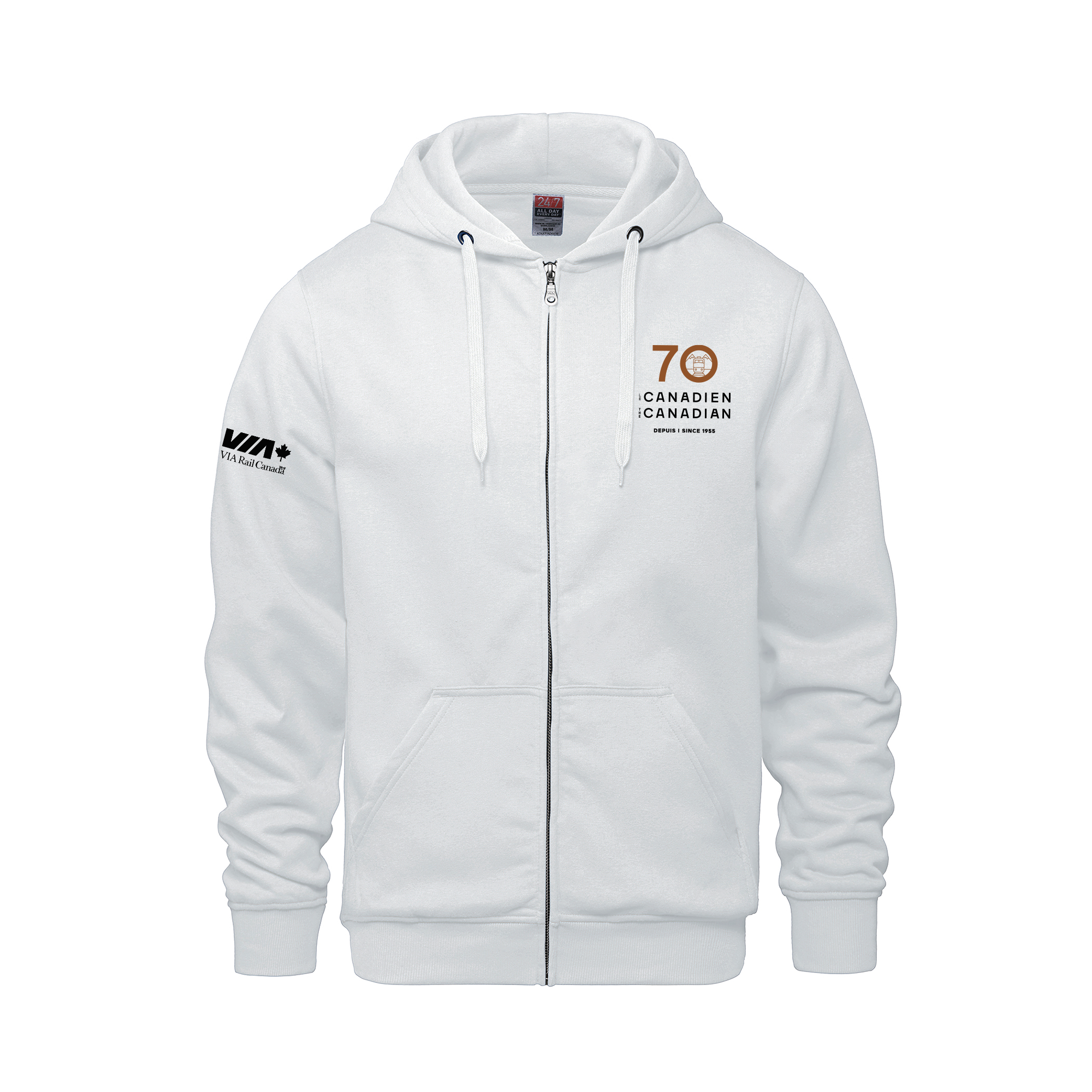 Adult Full Zip Hooded Sweatshirt – VIA Rail Boutique
