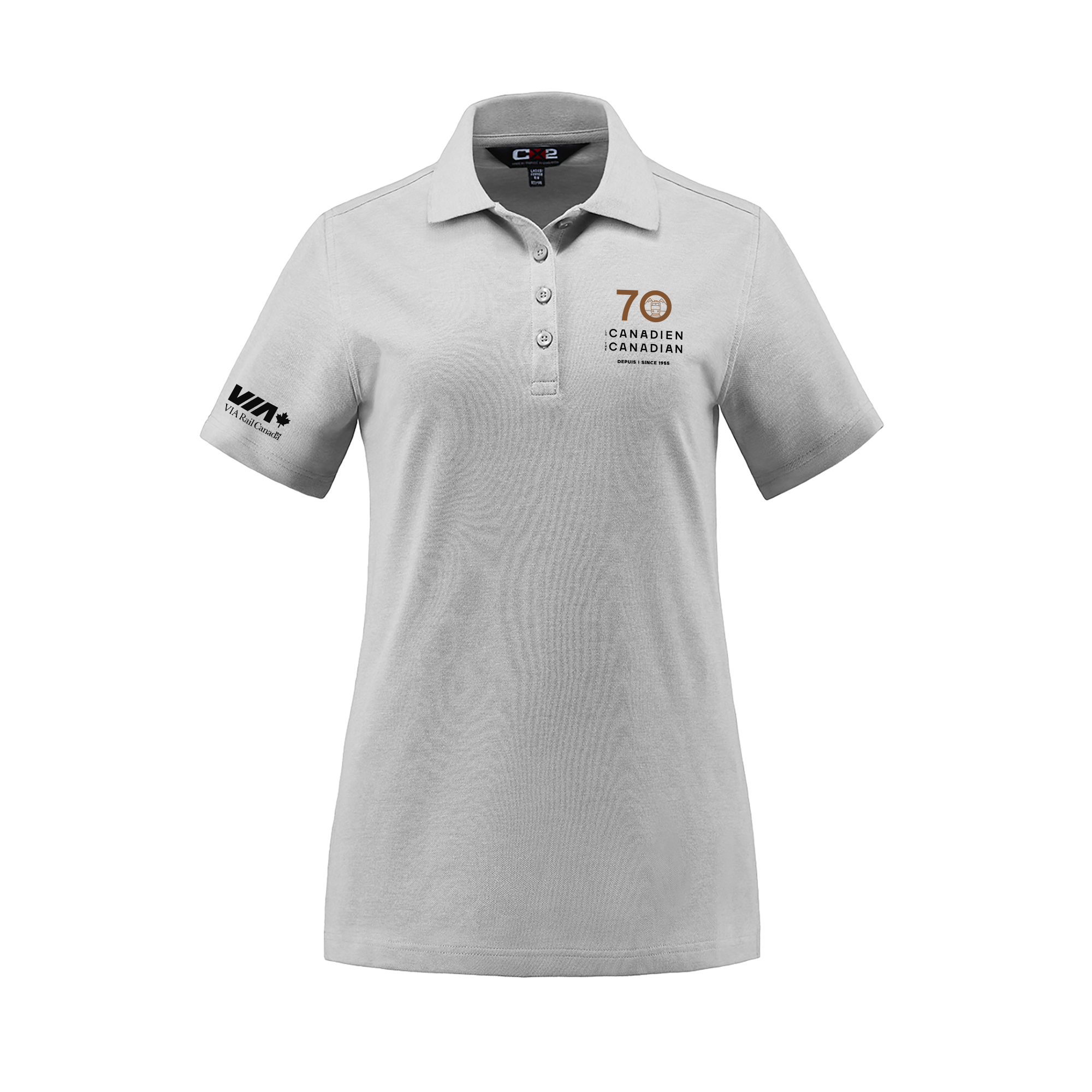 Polo piqué en coton/polyester/élasthanne pour femme