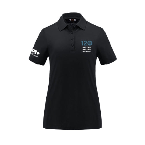 Polo piqué en coton/polyester/élasthanne pour femme