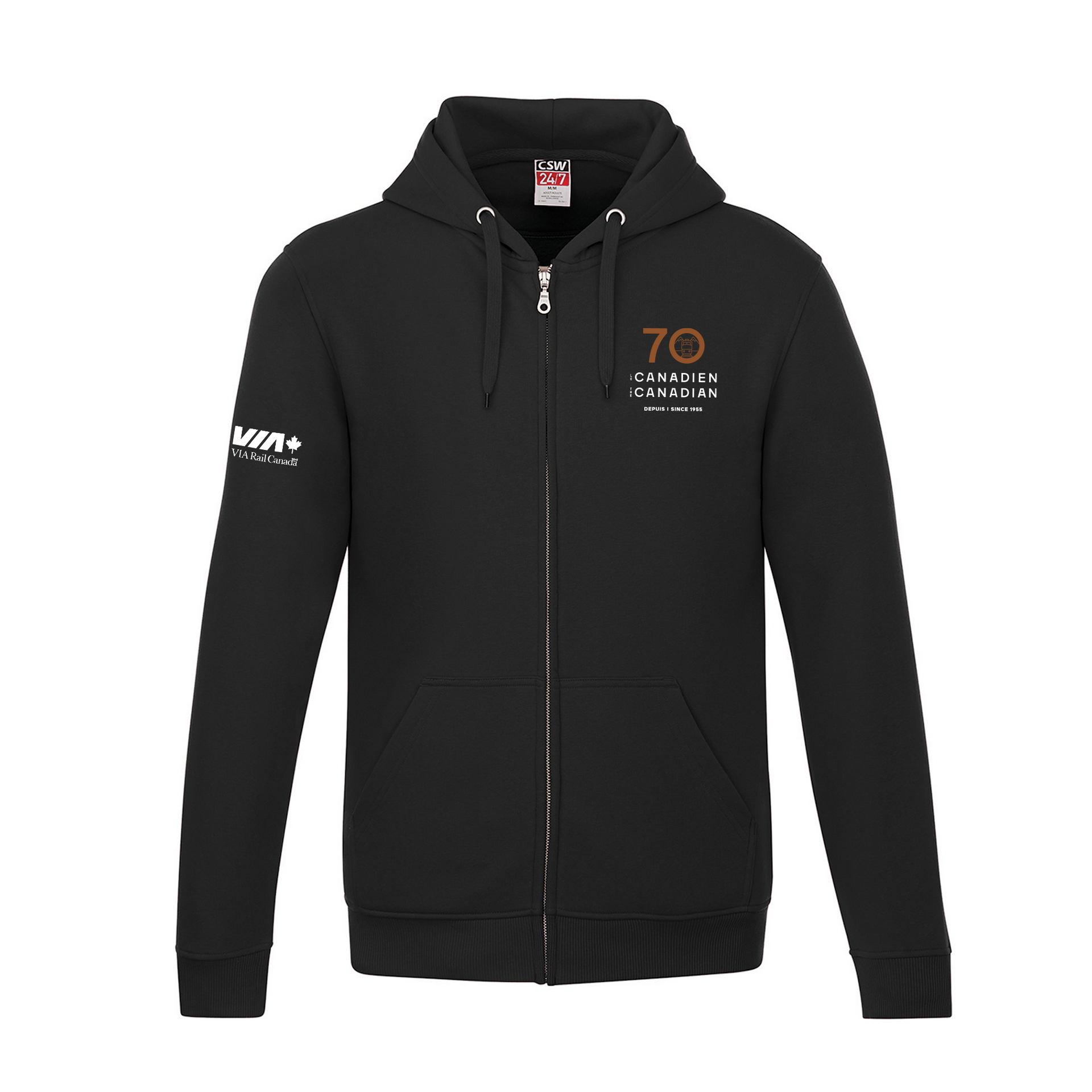 Adult Full Zip Hooded Sweatshirt – VIA Rail Boutique
