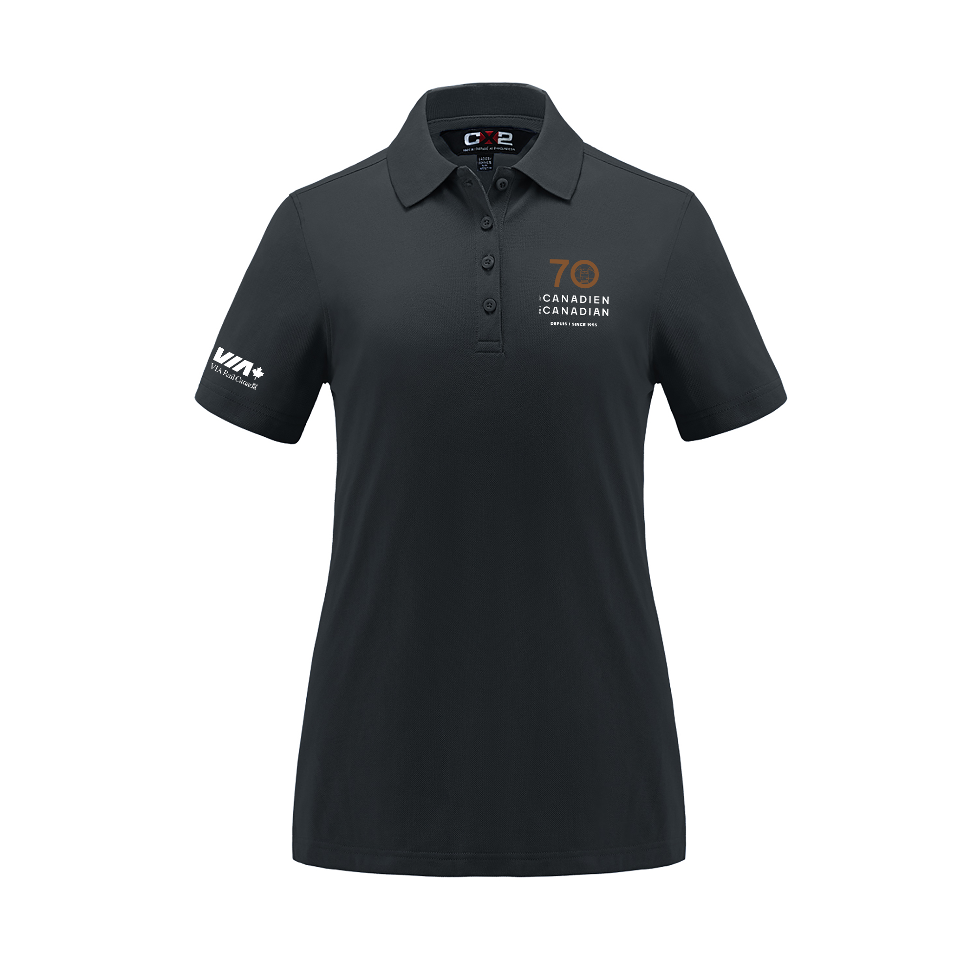 Polo piqué en coton/polyester/élasthanne pour femme