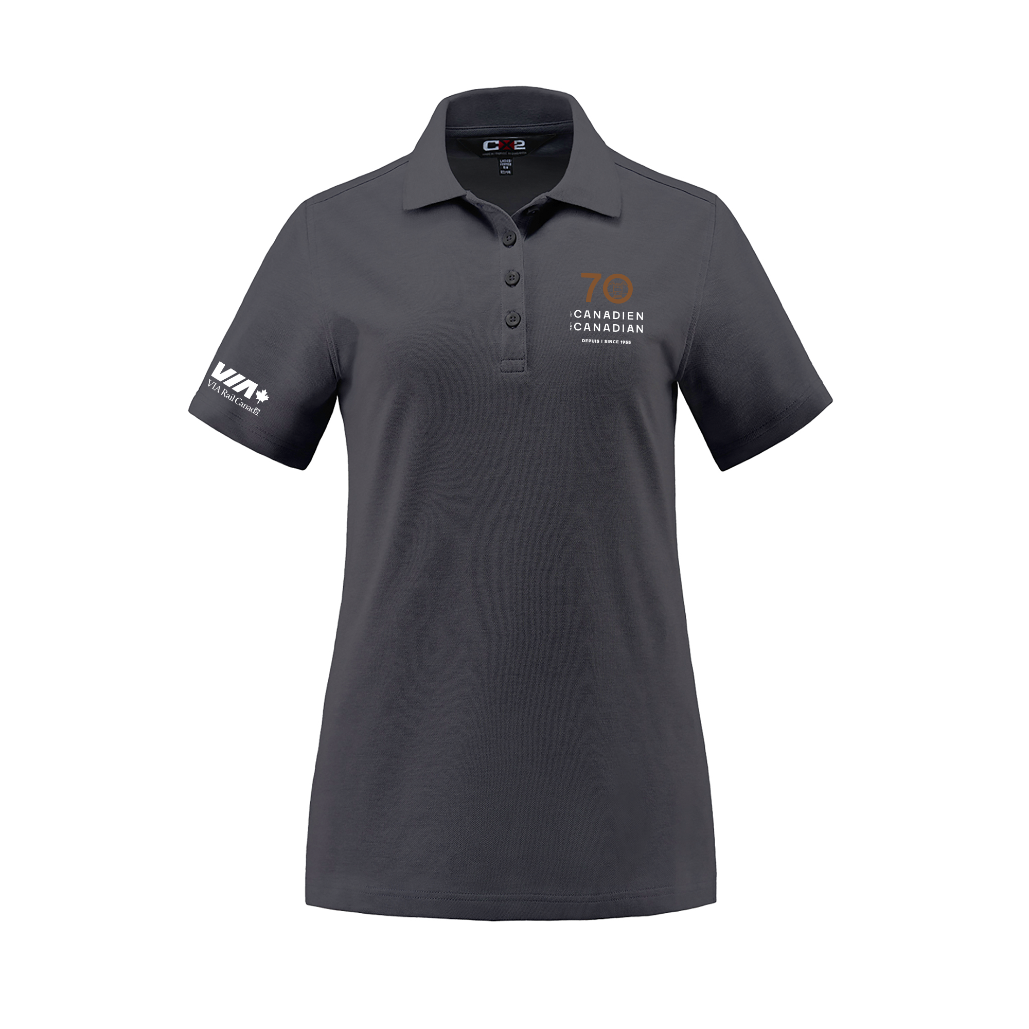Polo piqué en coton/polyester/élasthanne pour femme