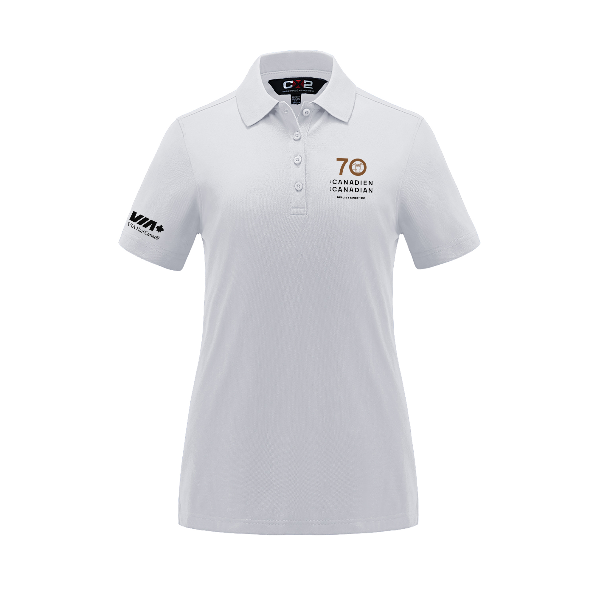 Polo piqué en coton/polyester/élasthanne pour femme